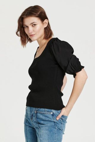 Another Love Lenore Square Neckline Top - Black