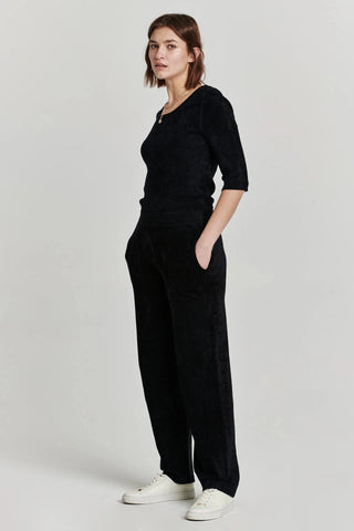 Another Love Leo Scoop Neck Top - Black Chenille