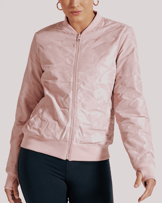Blanc Noir Camo Reversible Bomber in Peach Blush - Taryn x Philip Boutique
