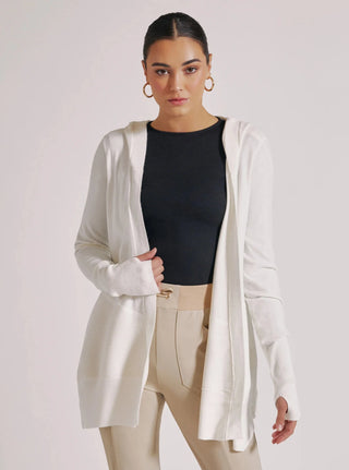 Blanc Noir Cropped Portola Cardigan - White - Taryn x Philip Boutique