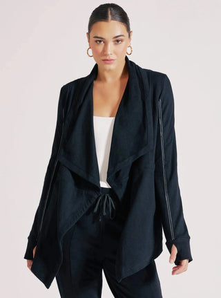 5 blanc noir yolo drape front jacket