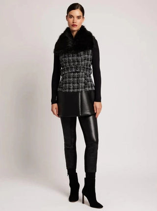 noir irina boucle long vest blanc