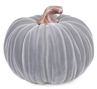 Boston International Decorative Tabletop Velvet Pumpkin in grey