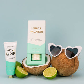 Chez Gagné - I Need A Vacation - Aromatherapy Shower Steamers - Coconut Lime - Set of 8