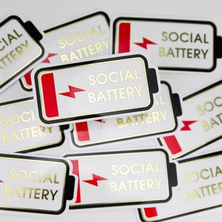 Chez Gagné - Social Battery - Vinyl Sticker