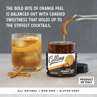 Collins - Italian Candied Orange Peel Twist Cocktail Garnish - 10.9 oz