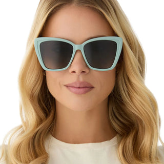 DIFF Eyewear Becky II Cateye Sunglasses Steel Teal + Grey Gradient