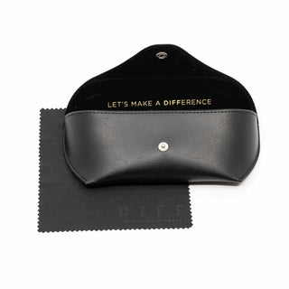 DIFF Eyewear Goldie Cat Eye Sunglasses - Black+Smoke Flash