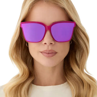 DIFF Eyewear Meredith II Sunglasses Bright Tulip Pink Mirror