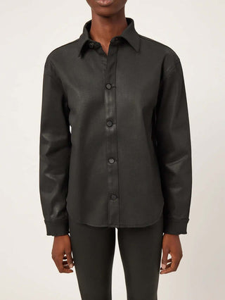 tops dl1961 zita coated denim shirt