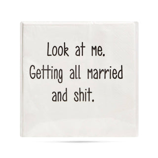 ellembee gift - Look at me. Getting all married and shit. Cocktail Napkins