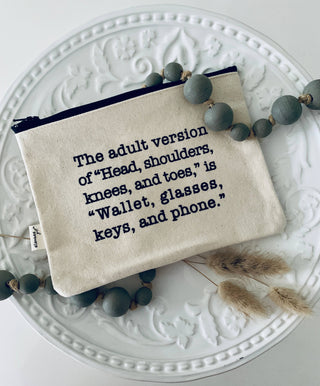 ellembee gift - Wallet Glasses Keys and Phone Comical and Sassy Zipper Pouch