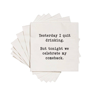 ellembee gift - Yesterday I quit drinking but tonight Cocktail Napkins