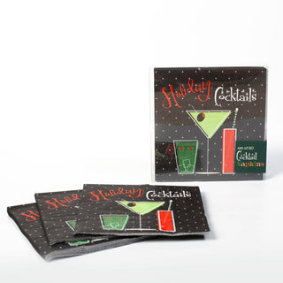 Mod Lounge Paper Company - Holiday Cocktails Mid Century Modern Beverage Napkin