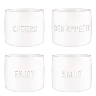 Face To Face Ceramic Napkin Rings - Bon Appetit - Set of 4