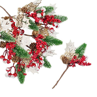6" Merry Christmas Holiday Tree and Berry Pick