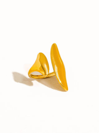 Flânerie by MAIQ - Danielle 18K Gold Non-Tarnish Abstract Statement Ring: Yellow Gold