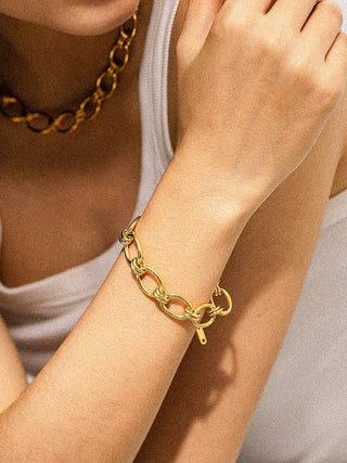 maiq tila 18k gold non tarnish bold chain bracelet
