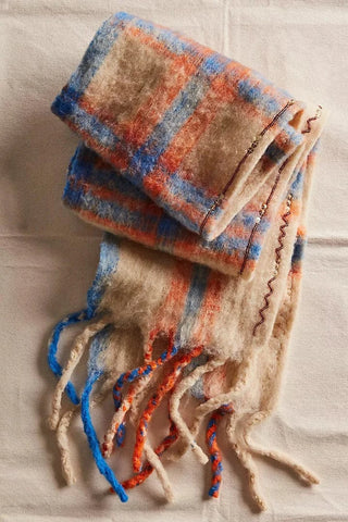 Free People Highland Plaid Skinny Scarf