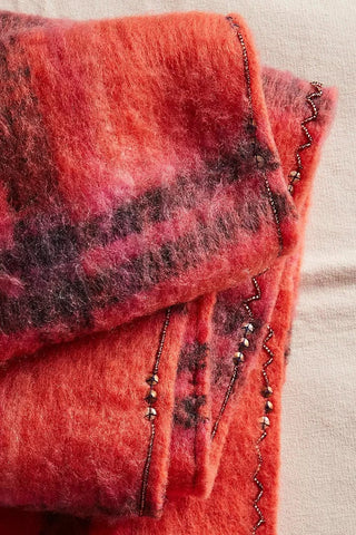 Free People Highland Plaid Skinny Scarf