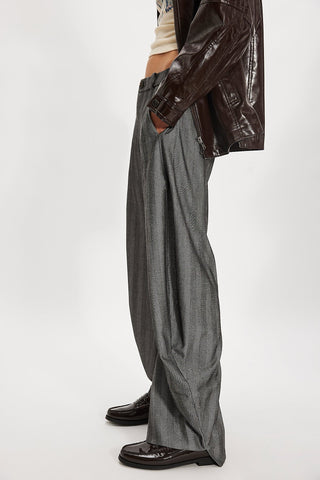Free People Spotlight Barrel Pinstripe Trousers