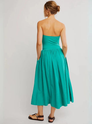dresses malachite green m onda drop waist tube midi dress