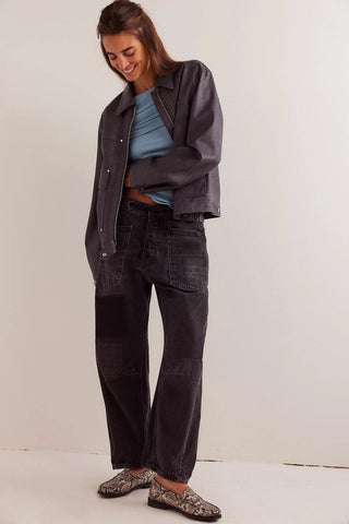Free People We The Free Moxie pull-on barrel jeans