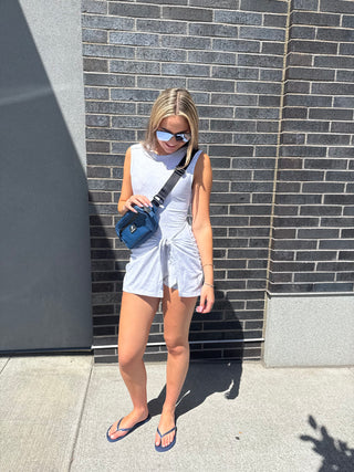 Free People Hot Shot Sarong Romper - Heather Grey