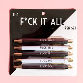FUN CLUB - Fuck It All Pen Set (funny, gift, sweary, office)