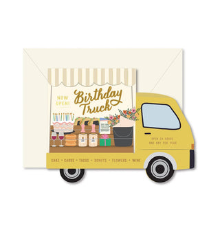 Ginger P. Designs - Birthday Truck die-cut folded Greeting Card