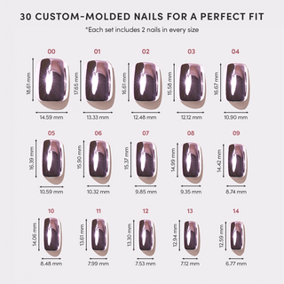 Glamnetic - Metallic Blush Press-On Nails | Metallic Chrome Blush Nails