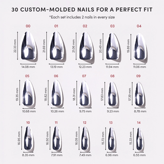 Glamnetic - Platinum Press-On Nails | Metallic Chrome Silver Nails