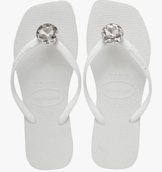 White Havaianas diamond thong sandals