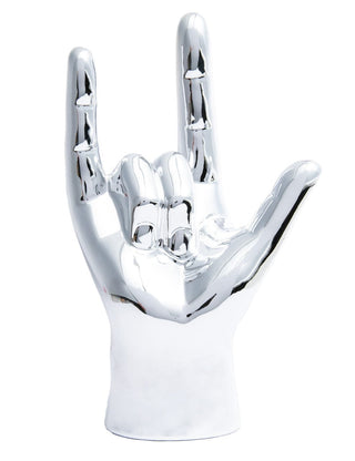 Interior Illusions Plus Silver I Love You hand Tabletop decor - 9" tall - Taryn x Philip Boutique