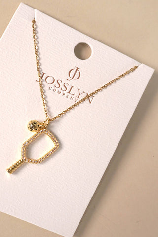 JOSSLYN by Wall to Wall - 18K STAINLESS STEEL GAMEDAY PICKLEBALL NECKLACE: Gold