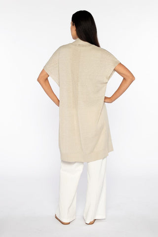 kinross long sleeveless cardigan