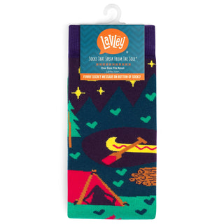 Lavley - I'd Rather Be Camping Socks (Purple/Teal) Socks