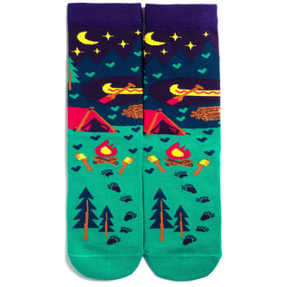 Lavley - I'd Rather Be Camping Socks (Purple/Teal) Socks