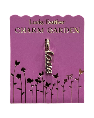 Lucky Feather Charm Garden - Gold - LOVE - Script L-O-V-E
