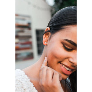 Lucky Feather Love You Lots - Silver Heart Earrings