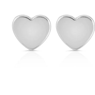 silver heart stud earrings. 