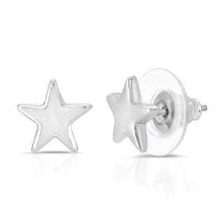 Lucky Feather Shine So Bright - Silver Star Earrings