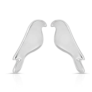 fly away silver bird earrings