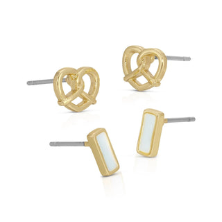 Lucky Feather Twists and Turns - Pretzel + Bar Studs