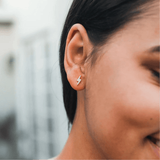 Gold Bolt Earrings 