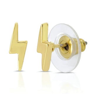 Lucky Feather You are Electric - Gold Bolt Earrings