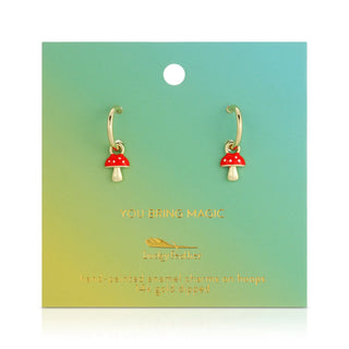 Lucky Feather You Bring Magic - Mushroom Hoops