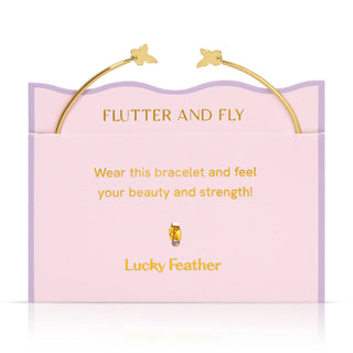 Lucky Feather Connection Cuff Bracelet