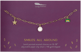 Lucky Feather Enamel Treasure Necklace