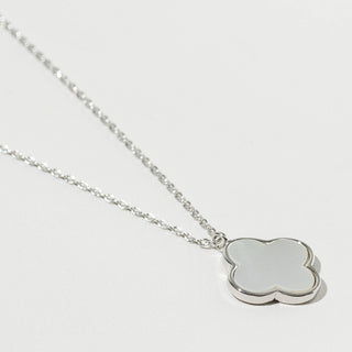 Maison Flora quatrefoil clover charm short necklace white gold
